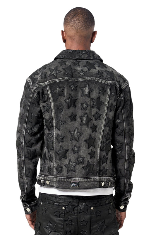 Guapi Obsidian Black Stars Denim Jacket