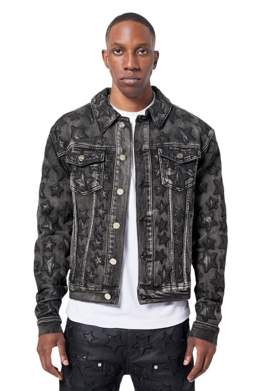 Guapi Obsidian Black Stars Denim Jacket