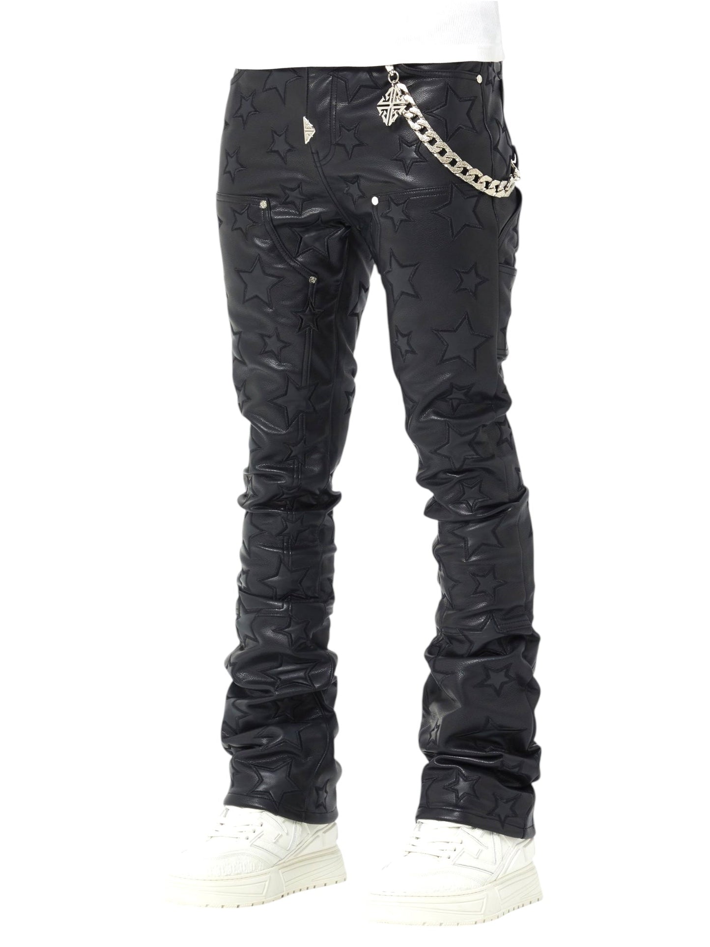 Guapi Obsidian Black Stars Leather Pant