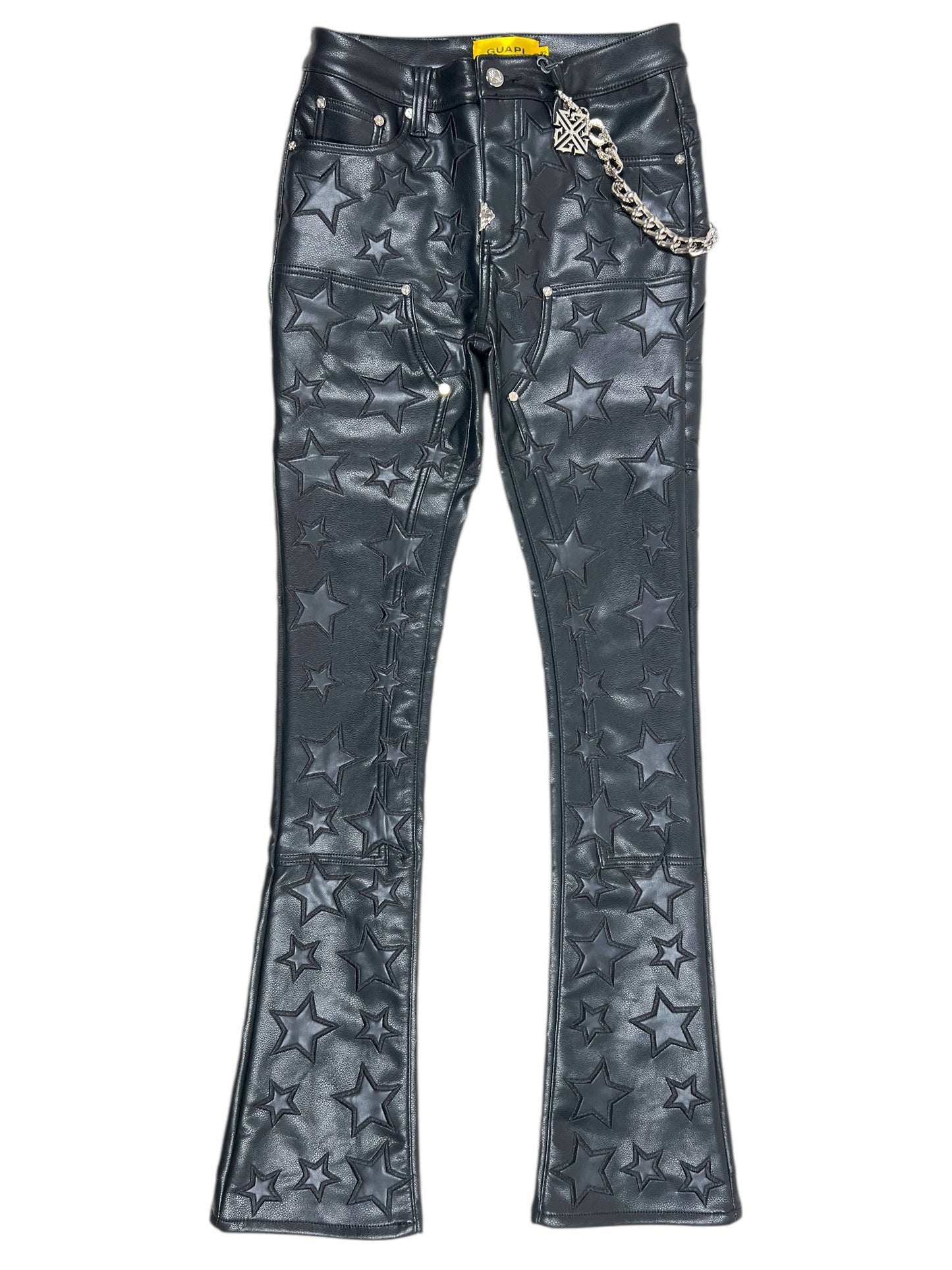Guapi Obsidian Black Stars Leather Pant