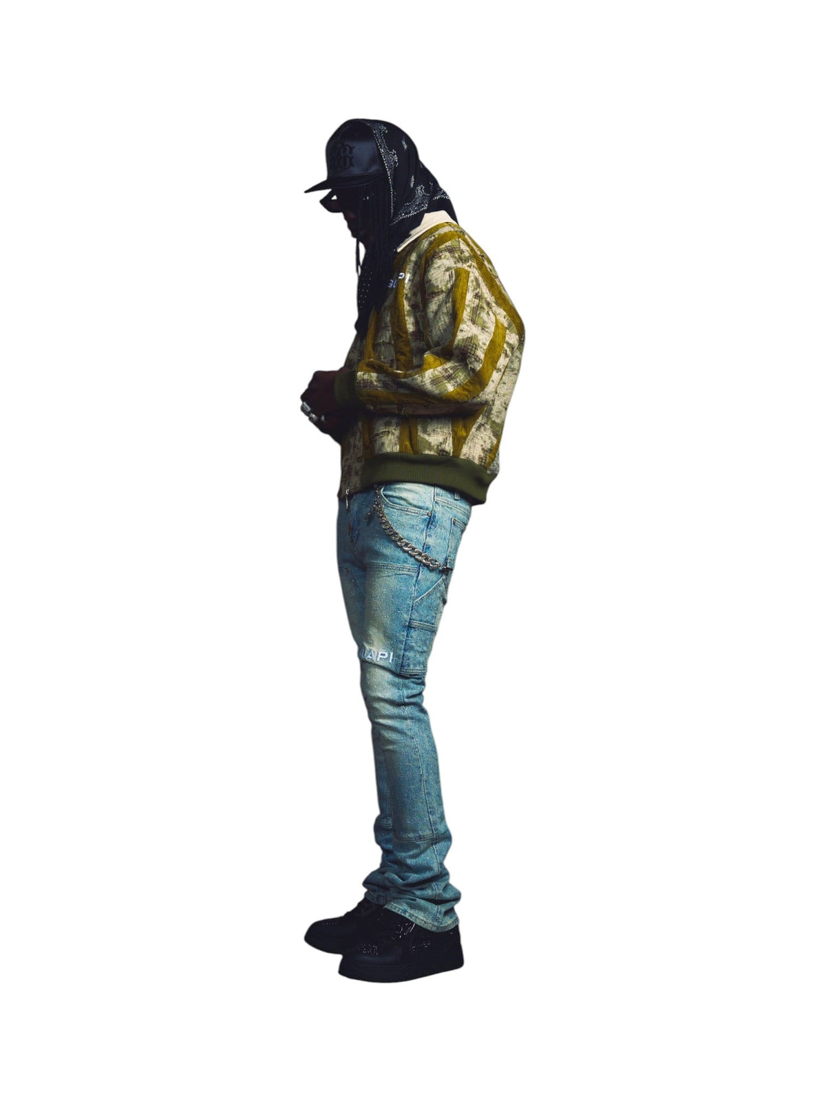 Probus Guapi Olive Green Destroyed Plaid Bomber Guapi Olive Green Destroyed Plaid Bomber GREEN