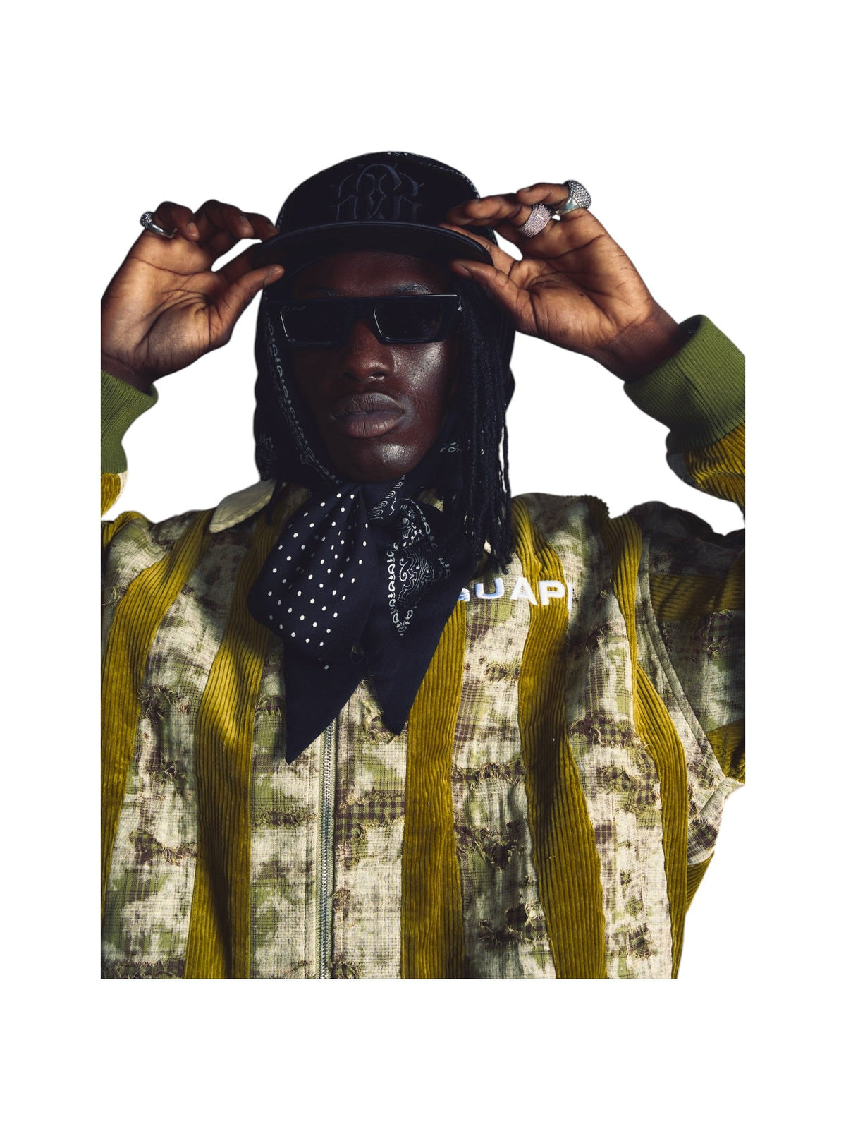 Probus Guapi Olive Green Destroyed Plaid Bomber Guapi Olive Green Destroyed Plaid Bomber GREEN