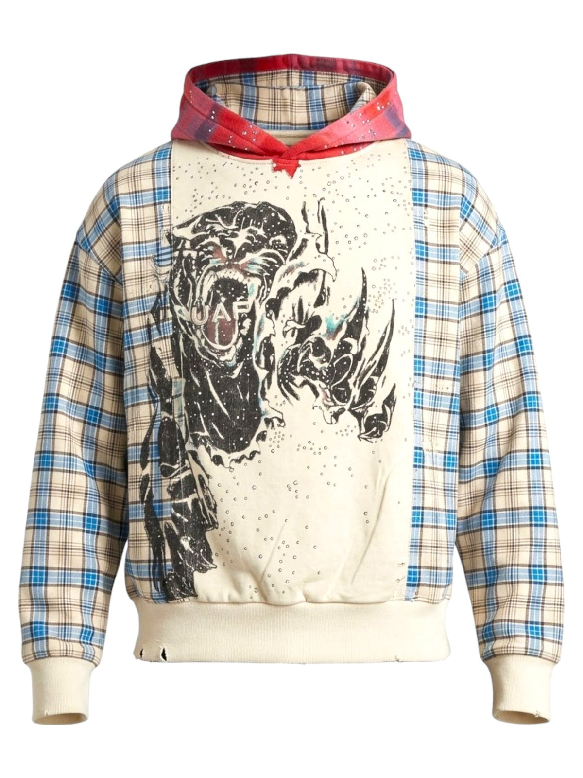 Probus Guapi Panther Plaid Hoodie Guapi Panther Plaid Hoodie BLUE/CREAM/RED