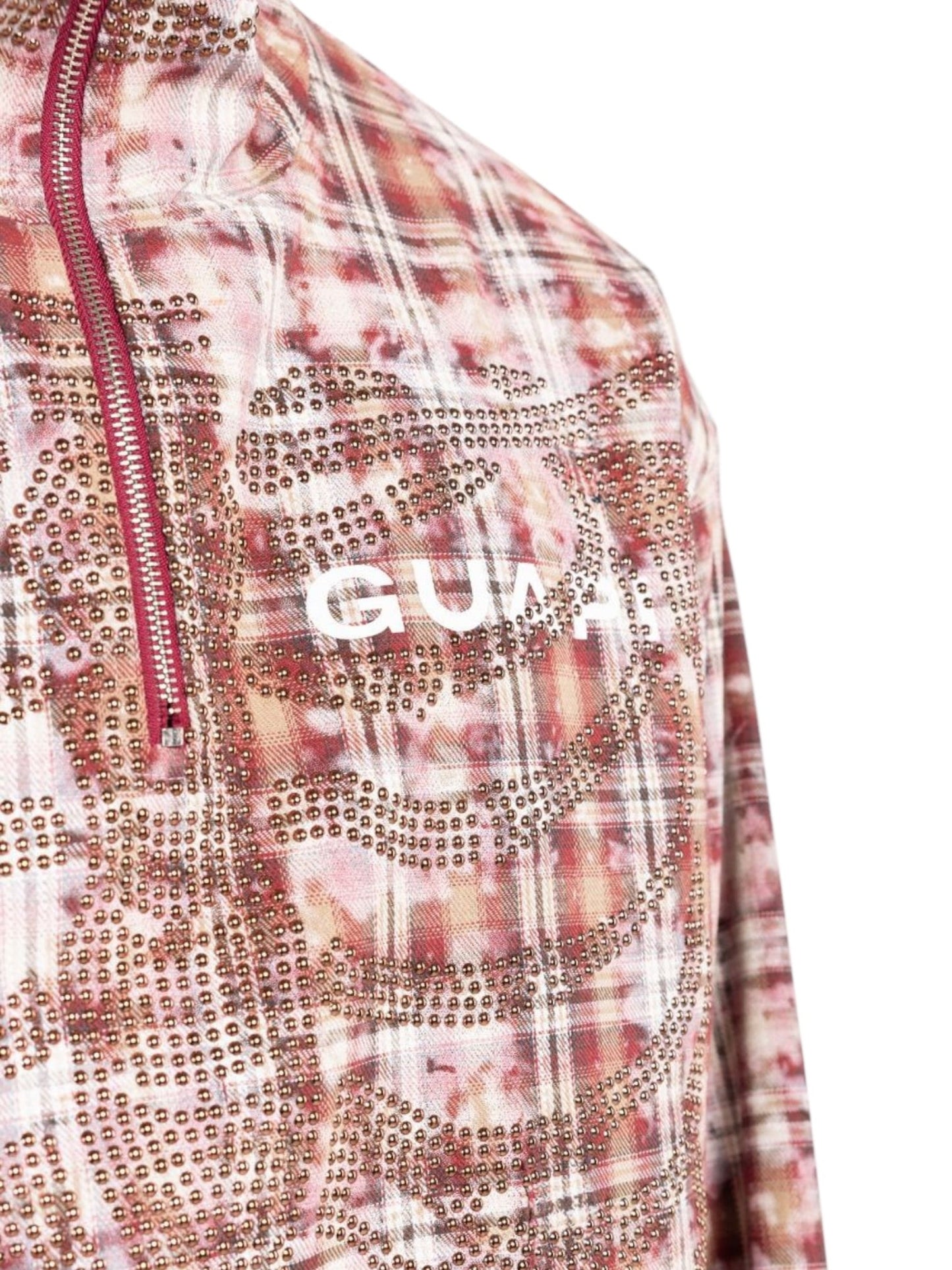 Guapi Rusty Skeleton Half Zip Hoodie Red