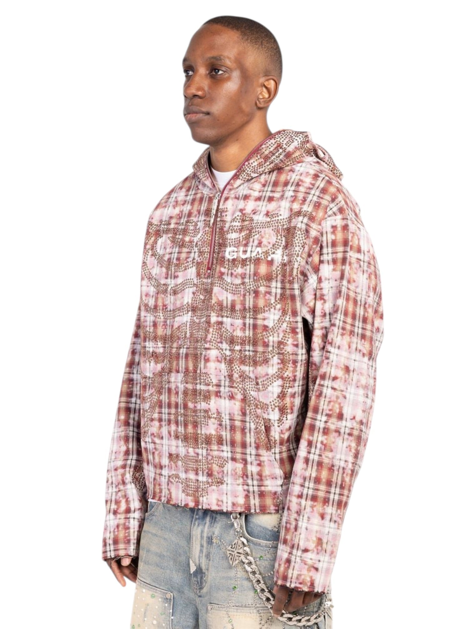 Guapi Rusty Skeleton Half Zip Hoodie Red - Probus