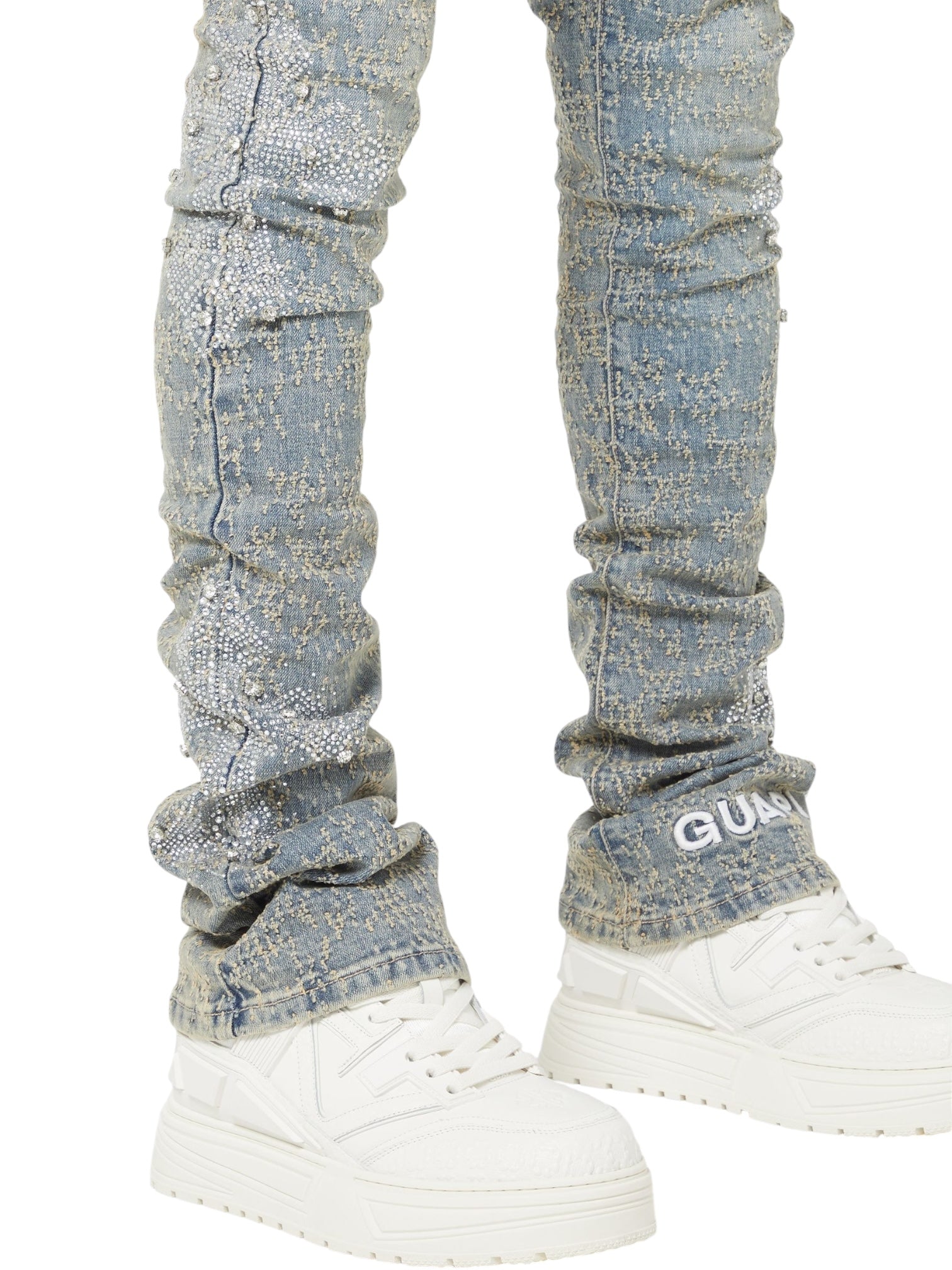 Guapi Vintage Blue Distressed Cross Denim - Probus