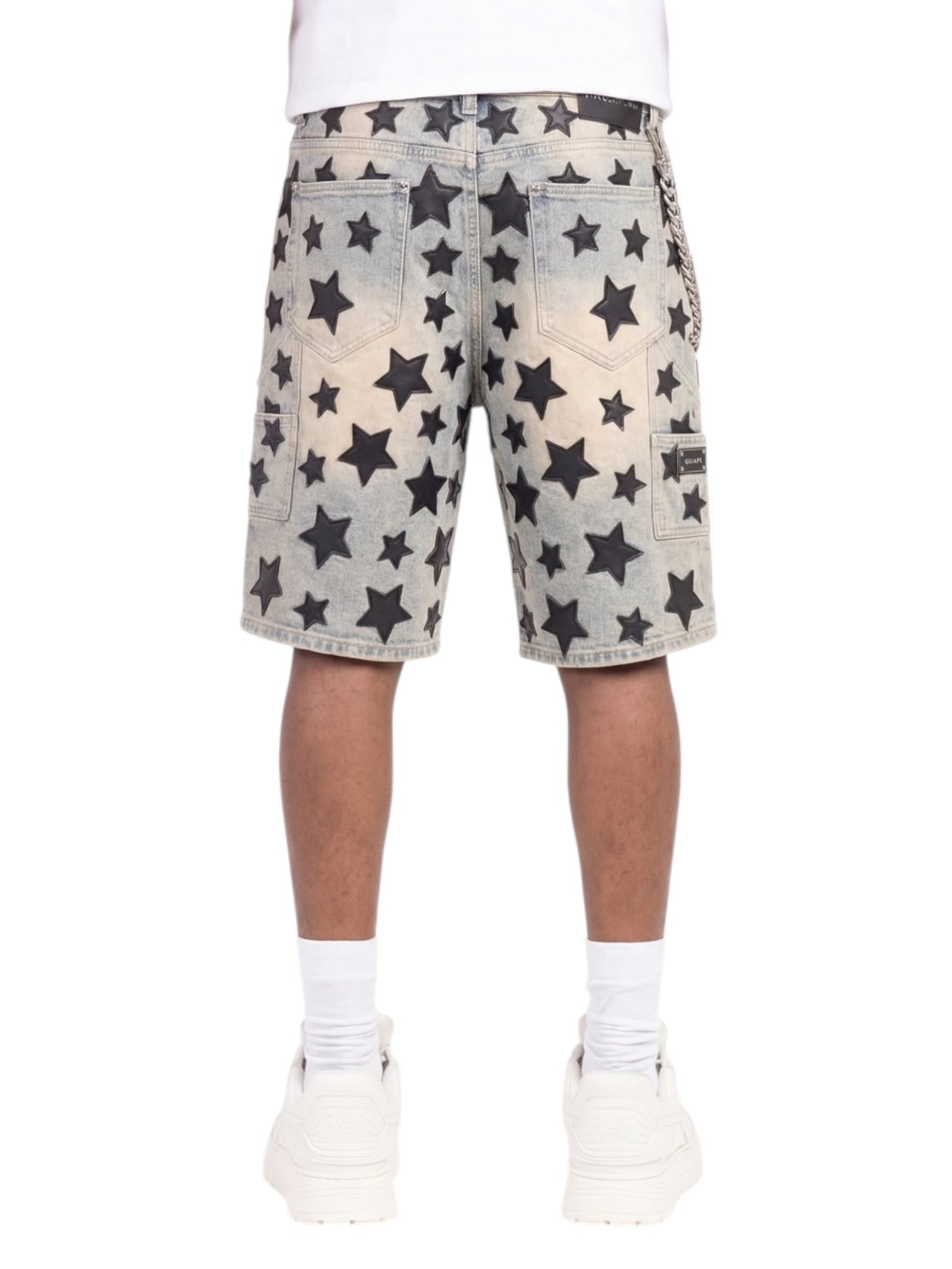 Guapi Vintage Blue Stars Denim Shorts V2