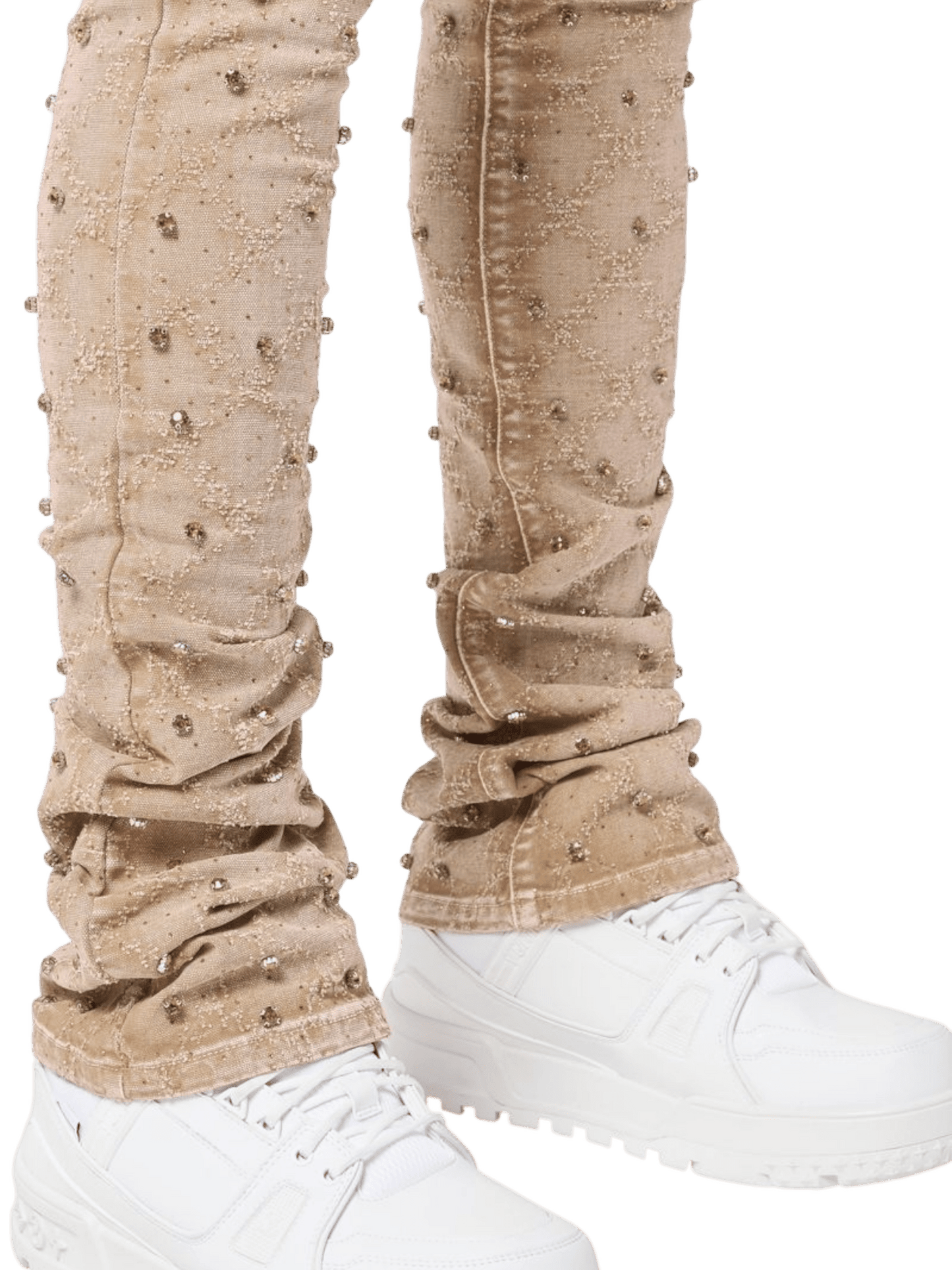 Guapi Vintage Khaki Embellished Denim