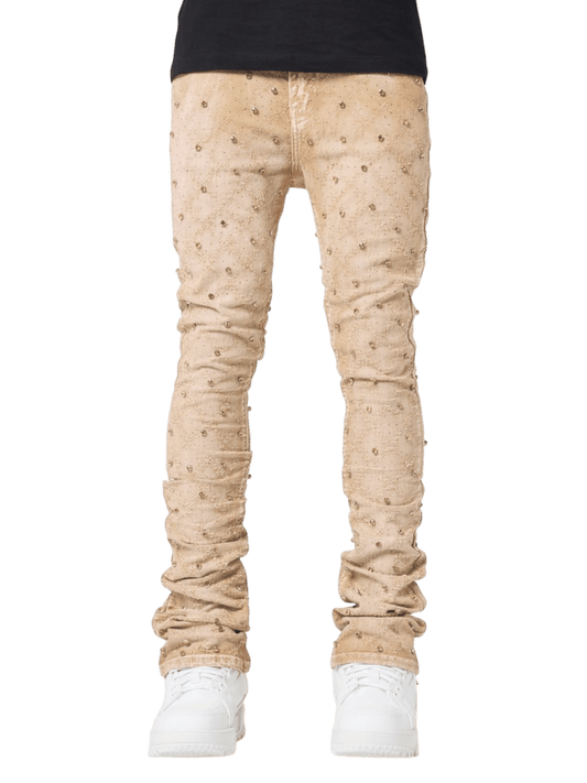 Guapi Vintage Khaki Embellished Denim