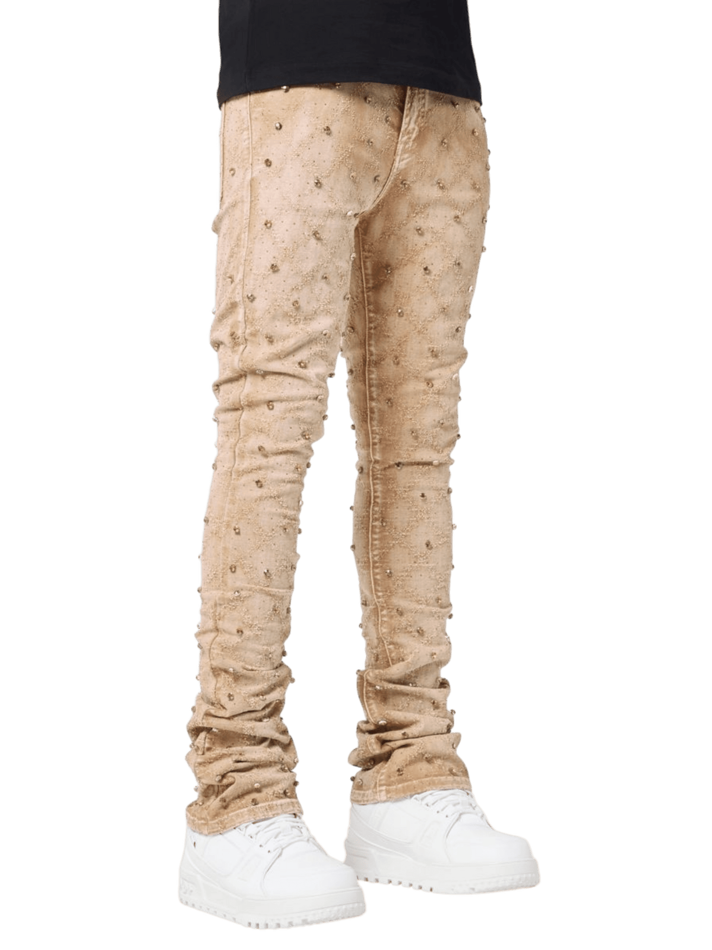 Guapi Vintage Khaki Embellished Denim