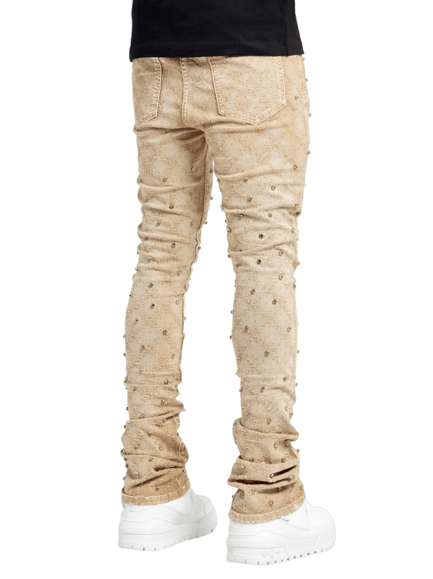 Guapi Vintage Khaki Embellished Denim