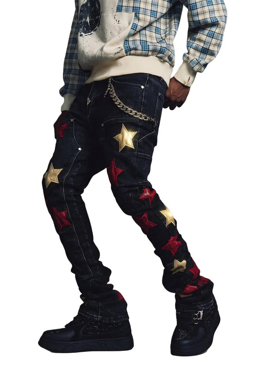 Probus Guapi Wine Red Stars Denim Black Guapi Wine Red Stars Denim Black BLACK