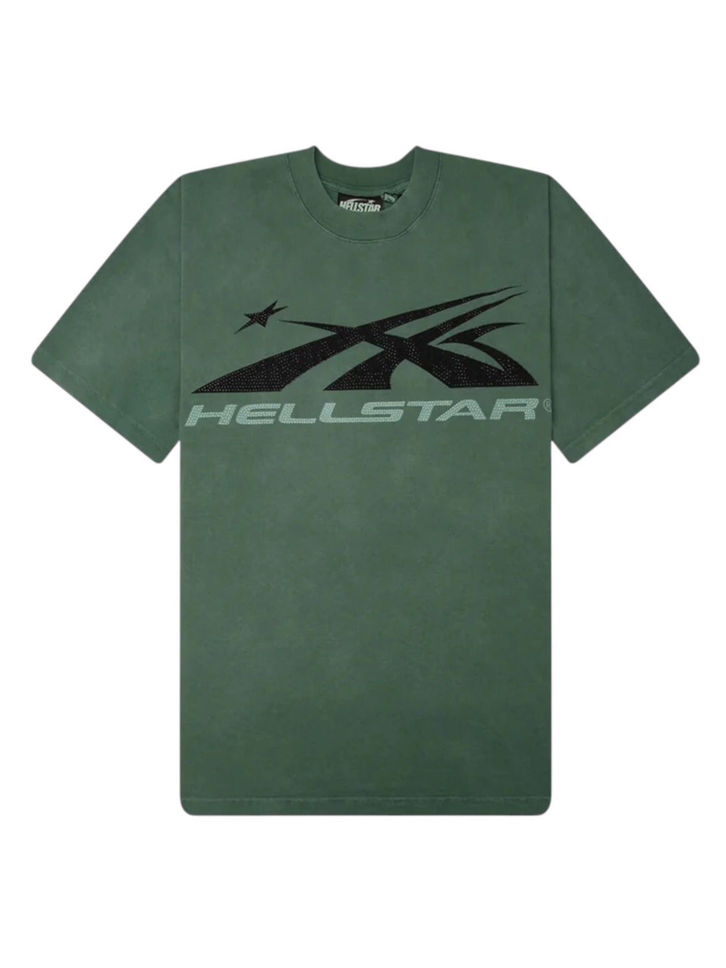 Hellstar Classic Logo T-Shirt (RHINESTONES) Green