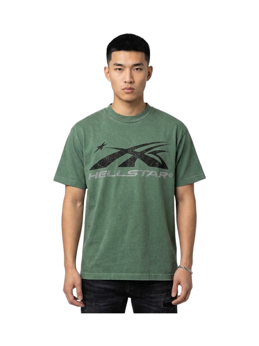 Hellstar Classic Logo T-Shirt (RHINESTONES) Green