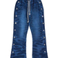Hellstar Snap Sweatpants W/ Flame Blue