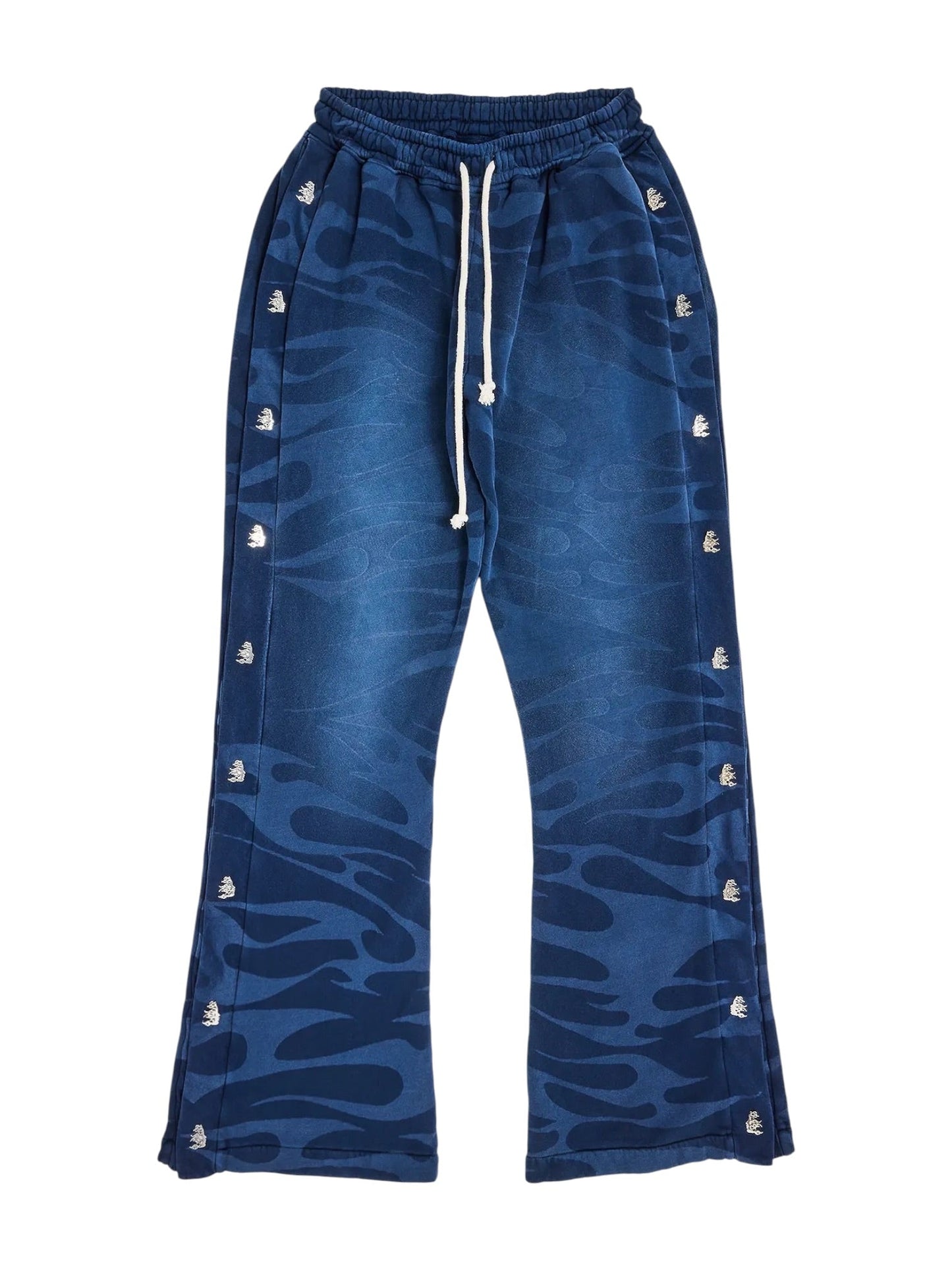Hellstar Snap Sweatpants W/ Flame Blue