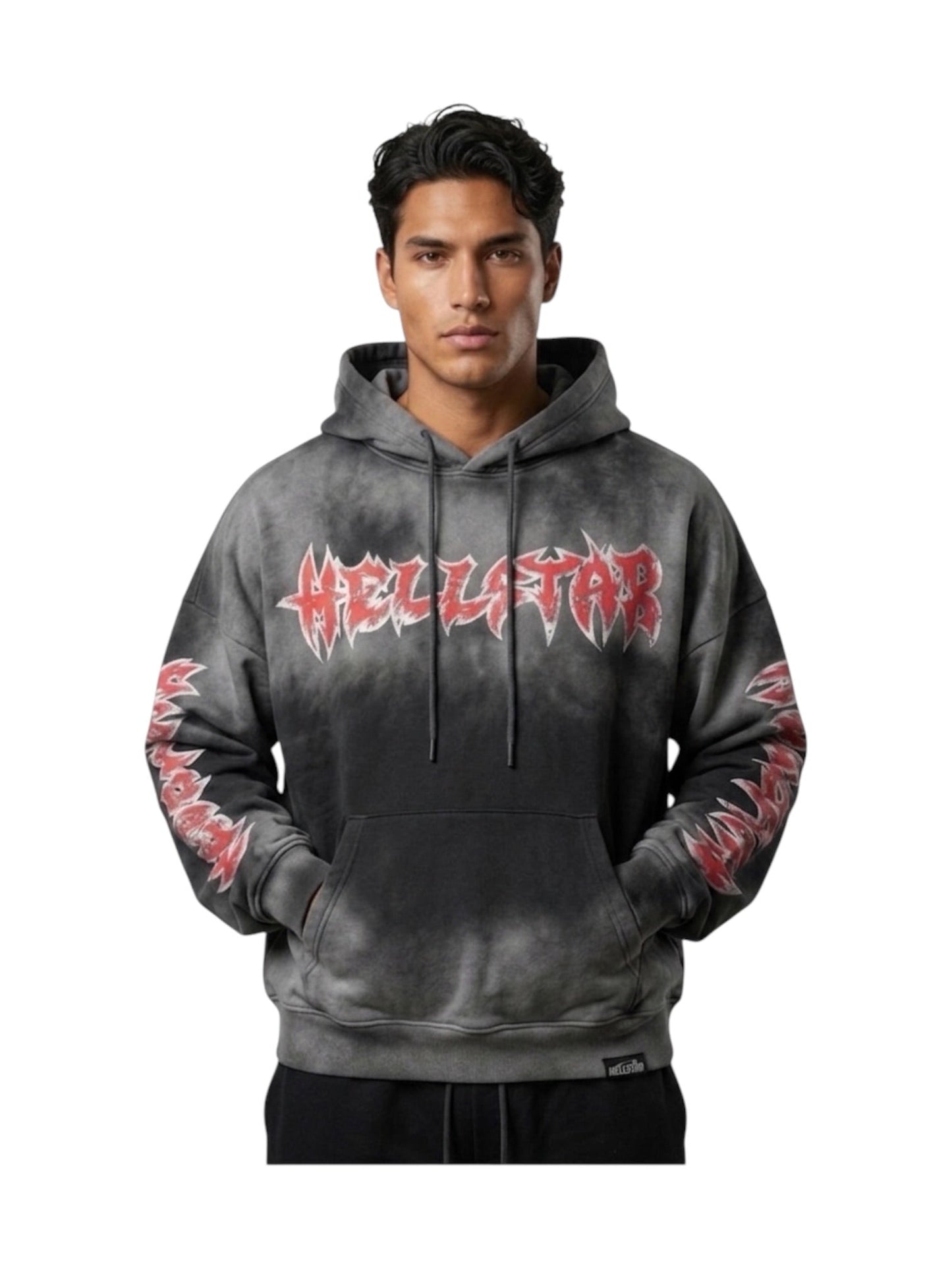 Hellstar Stars Shine Graffiti Hoodie Black/Red