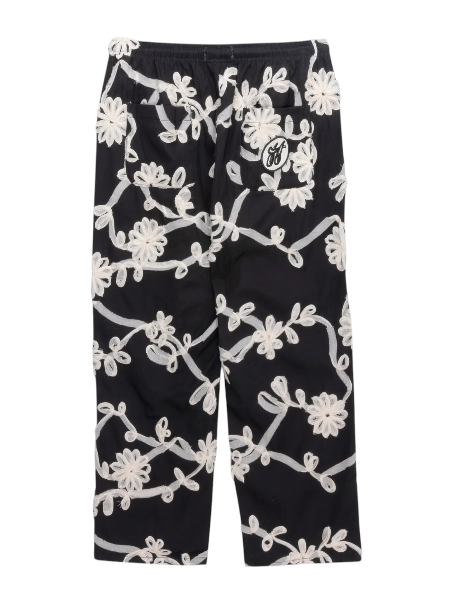 Honor The Gift Floral Ribbon Ankle Pant Black