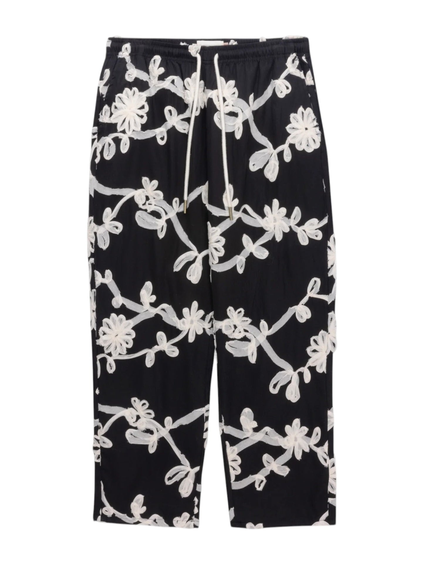 Honor The Gift Floral Ribbon Ankle Pant Black