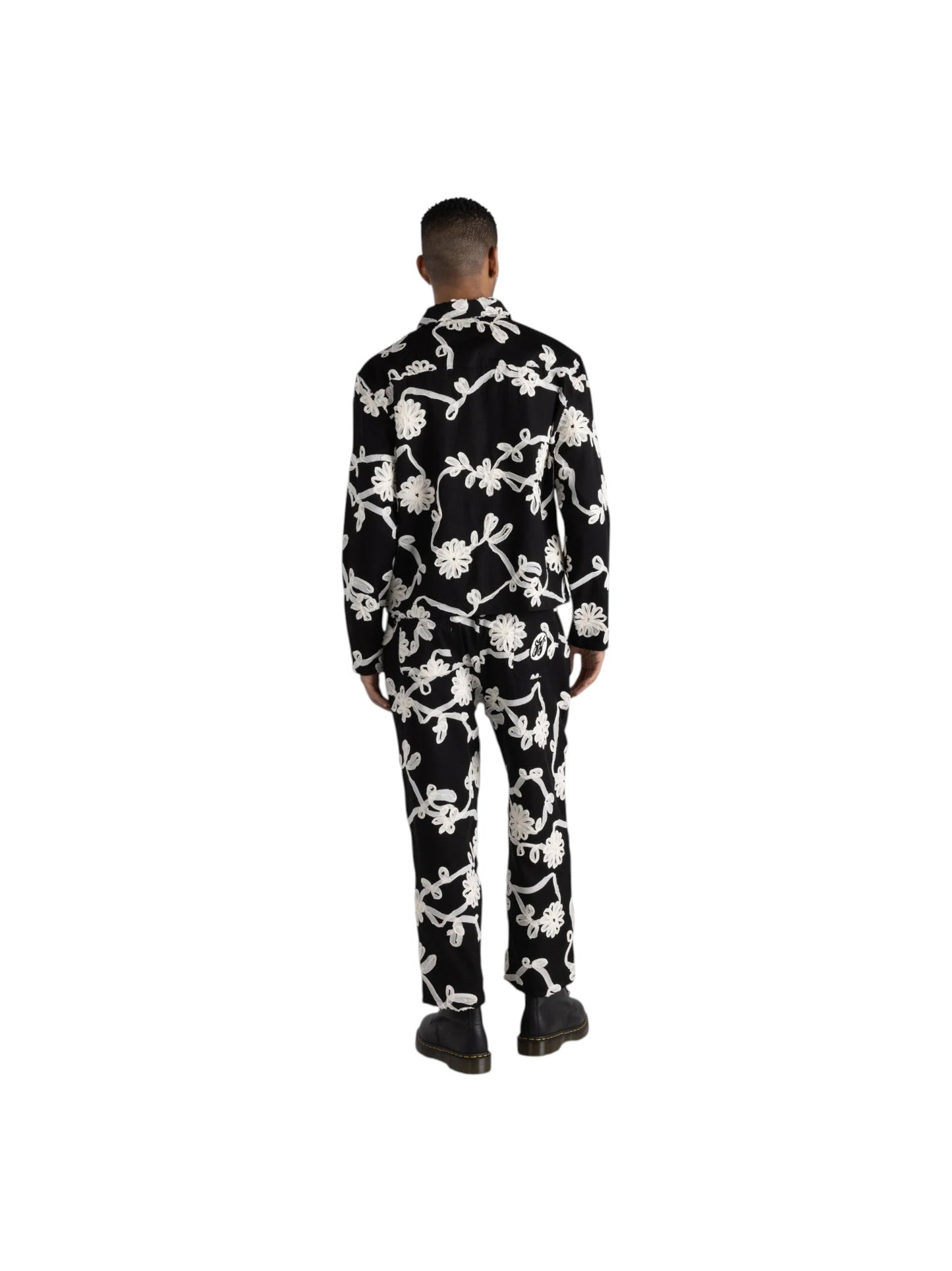 Honor The Gift Floral Ribbon Ankle Pant Black