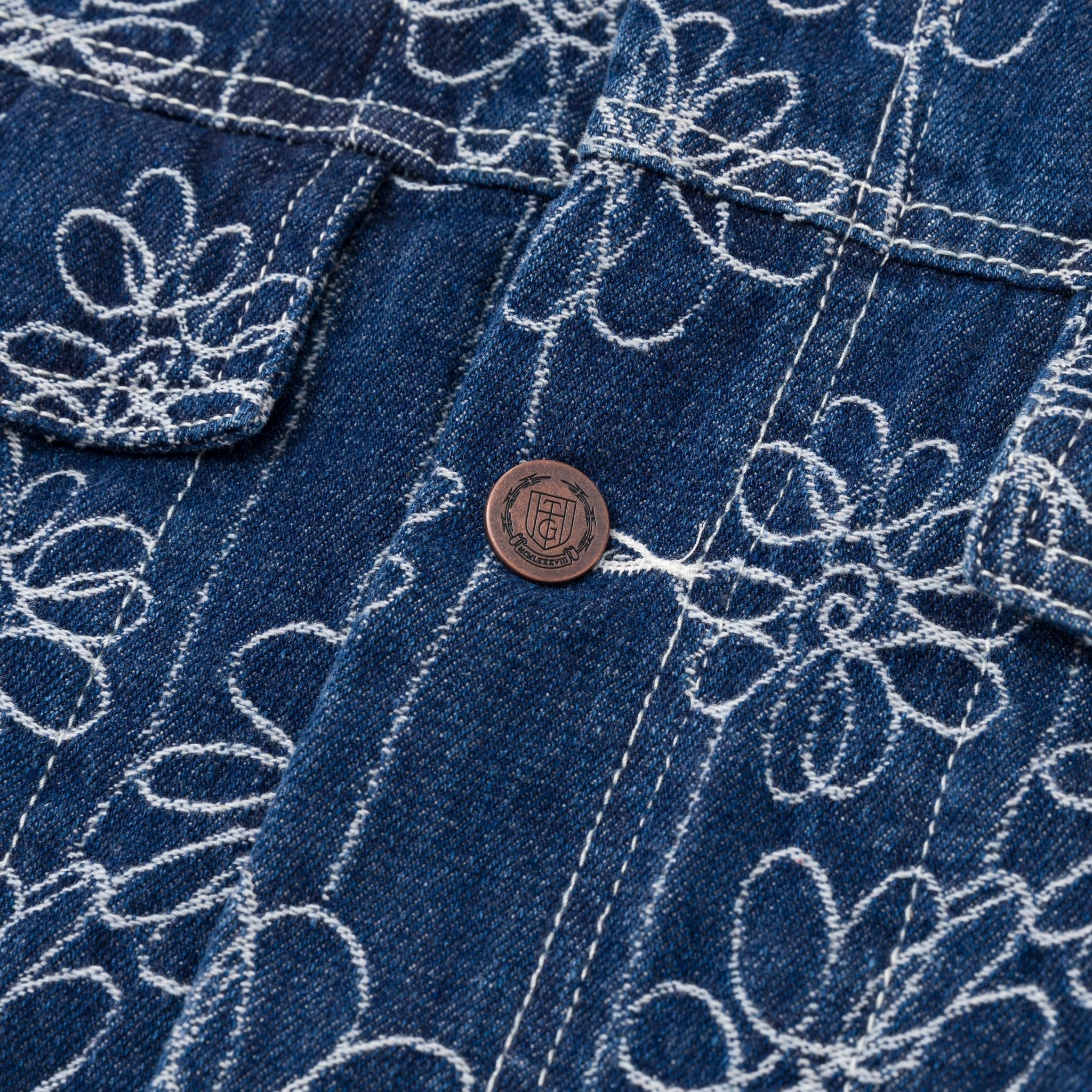 Flower Jacquard Jkt Indigo - Probus Flower Jacquard Jkt Indigo - Probus