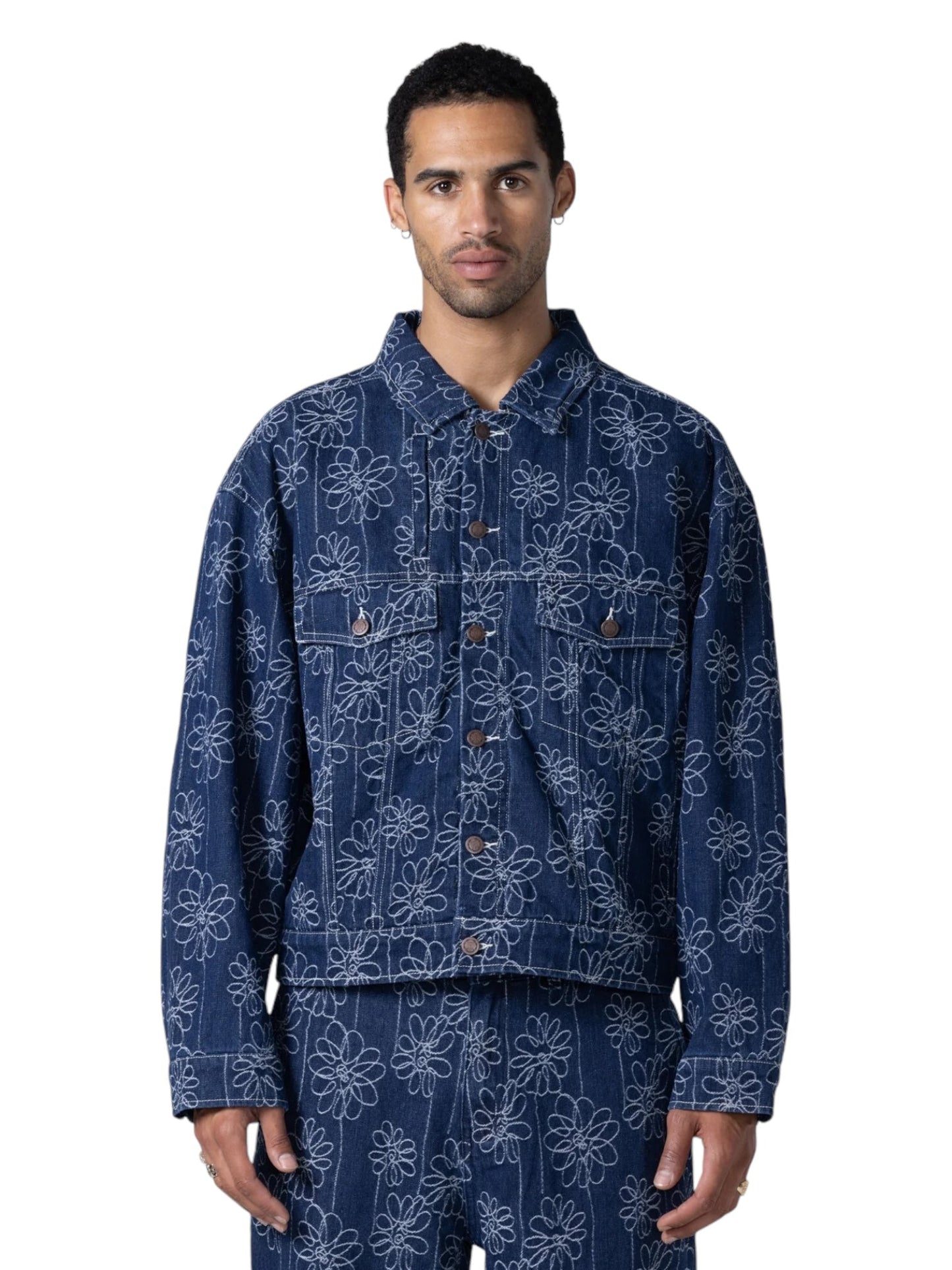 Honor The Gift Flower Jacquard Jkt Indigo