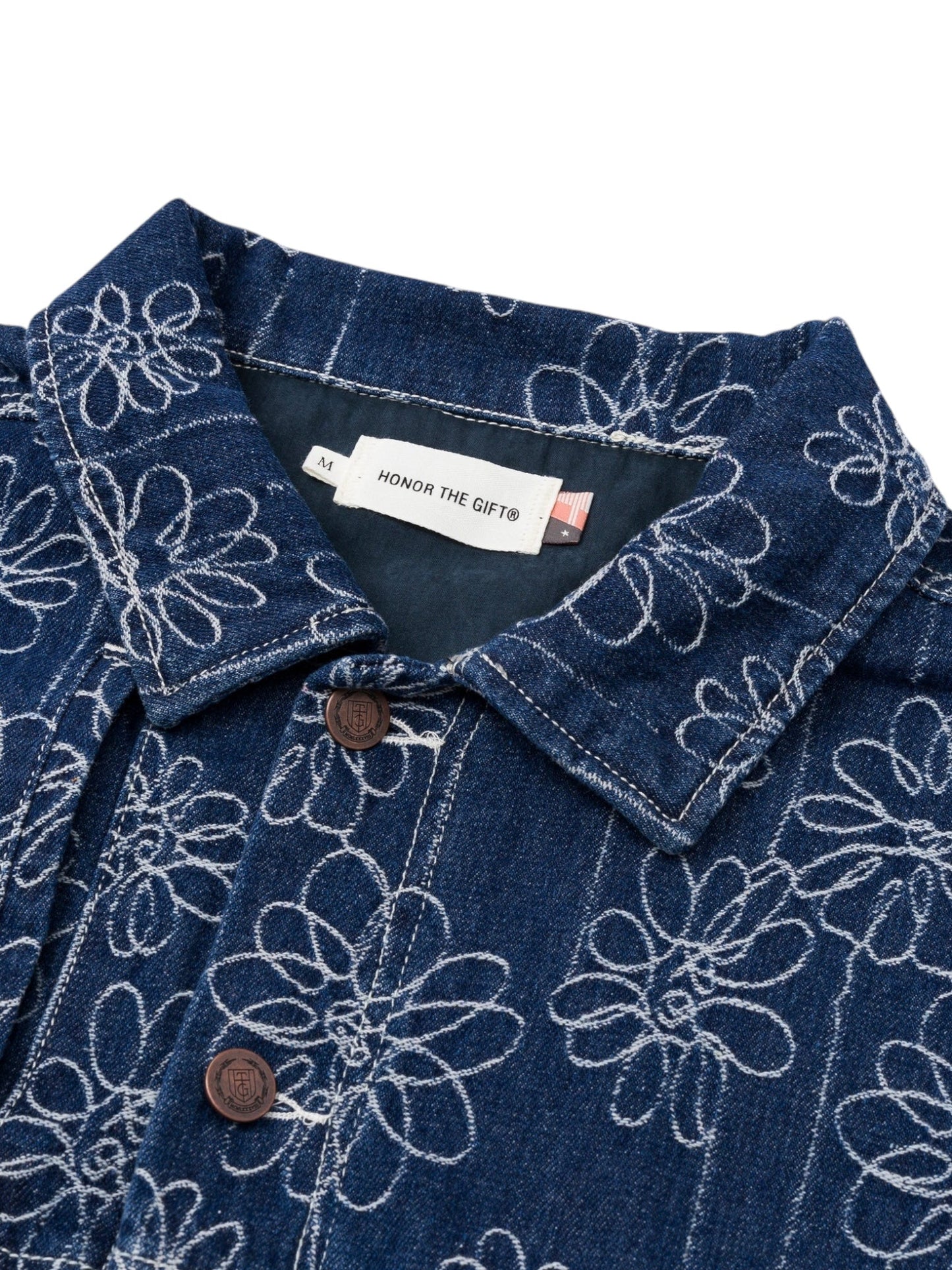 Honor The Gift Flower Jacquard Jkt Indigo