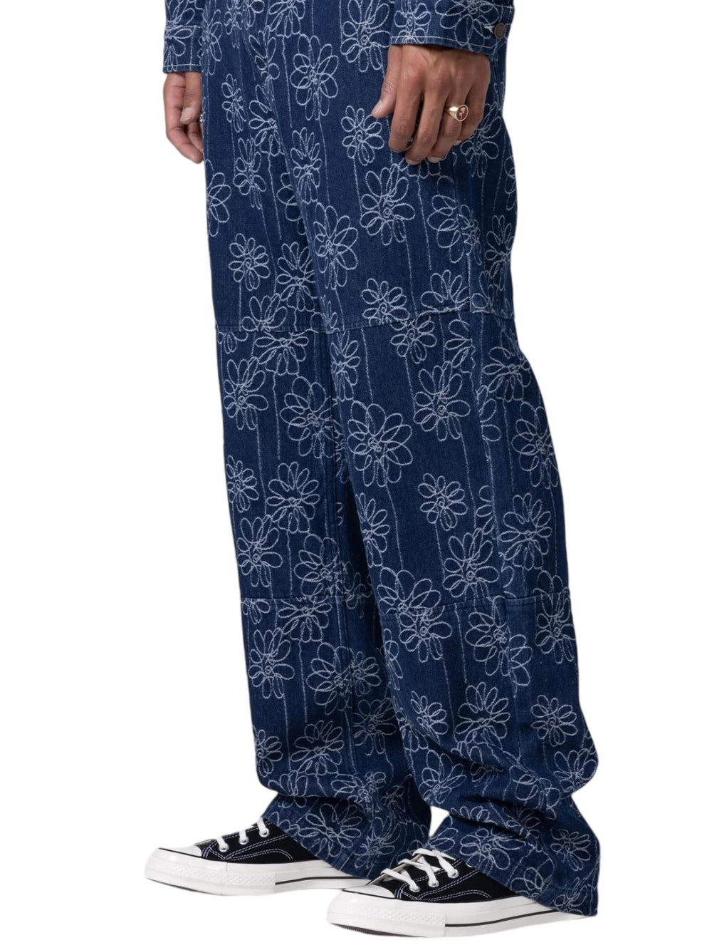 Honor The Gift Flower Jacquard Pant Indigo