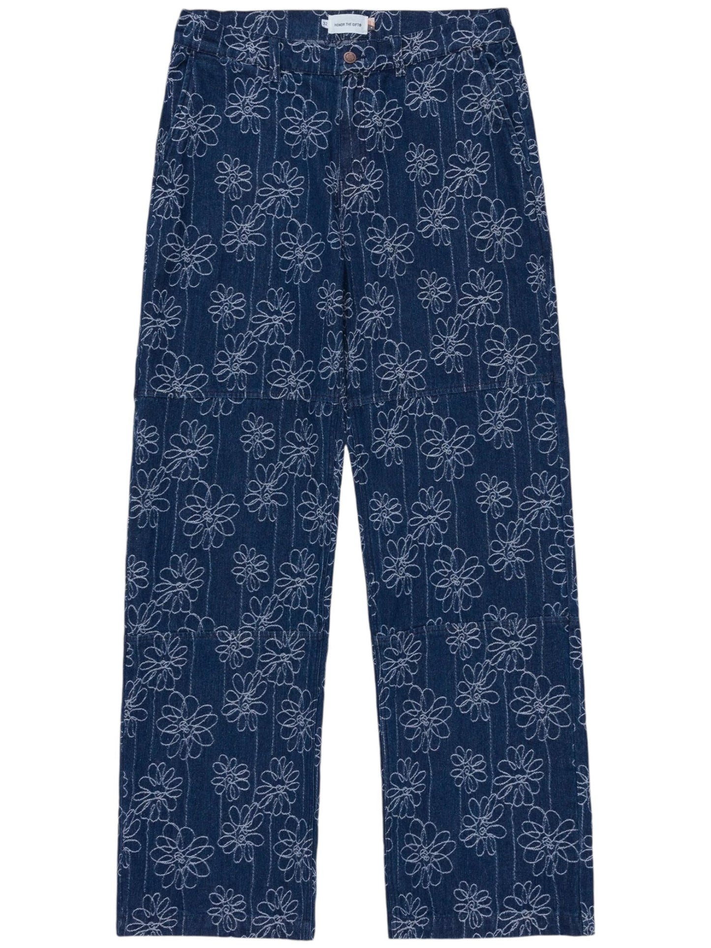 Honor The Gift Flower Jacquard Pant Indigo