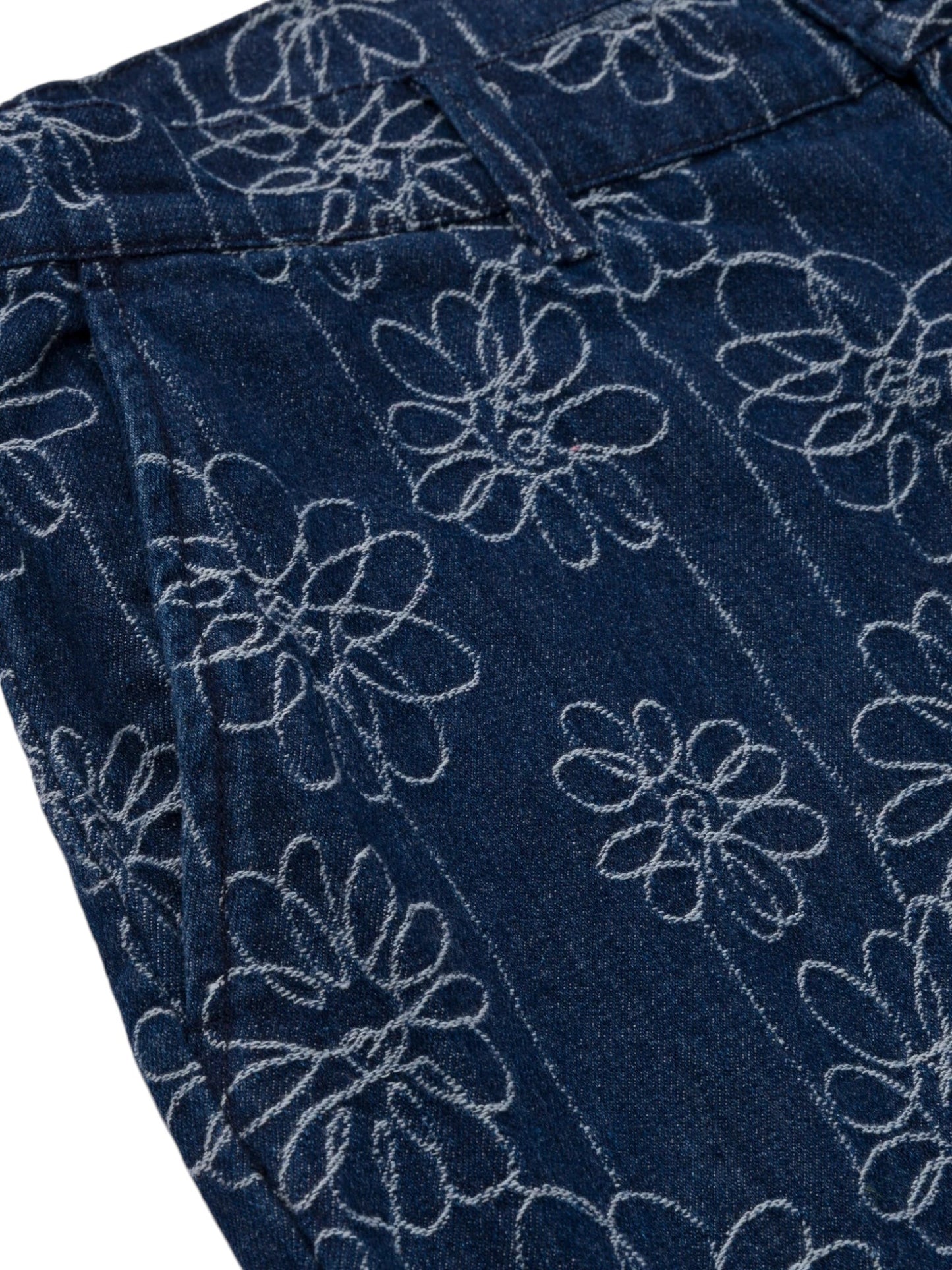 Honor The Gift Flower Jacquard Pant Indigo