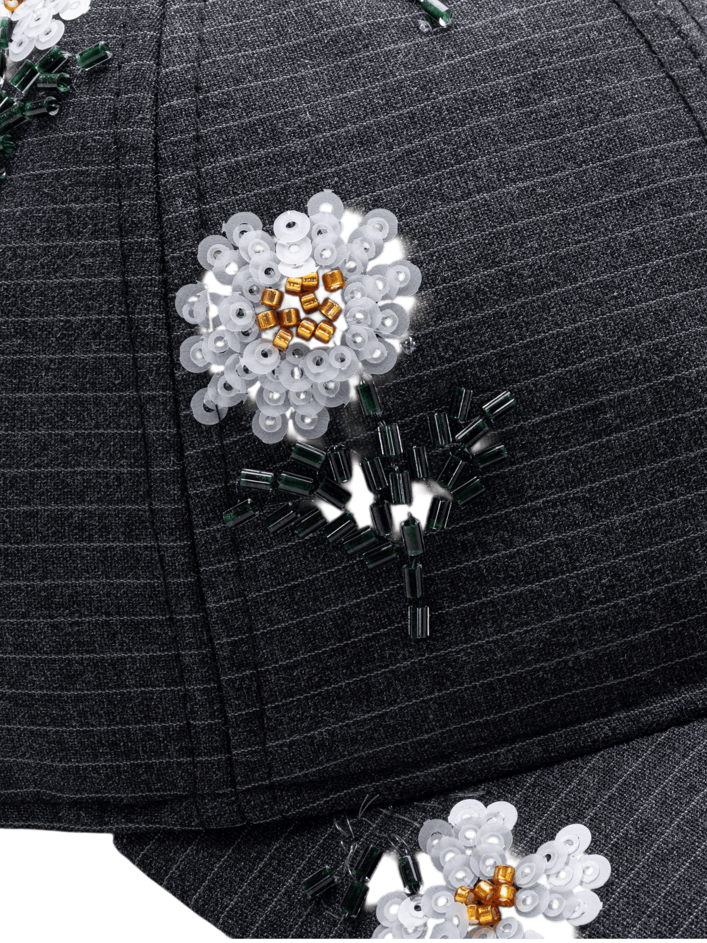 Honor The Gift Flowers Beaded 6 Panel Cap Black