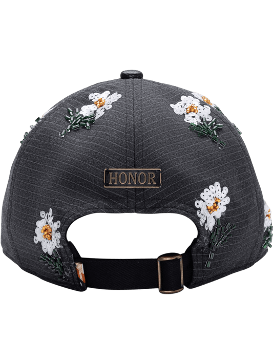 Honor The Gift Flowers Beaded 6 Panel Cap Black