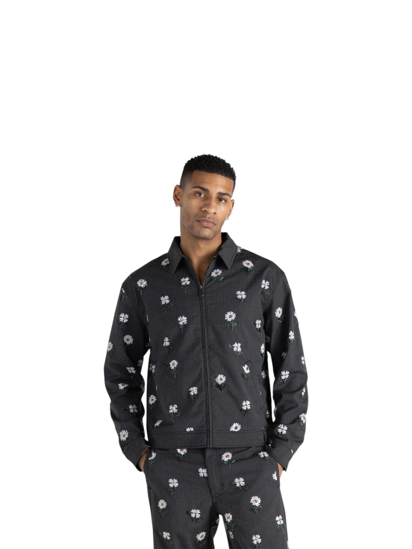 Honor The Gift Flowers Beaded Jacket Black