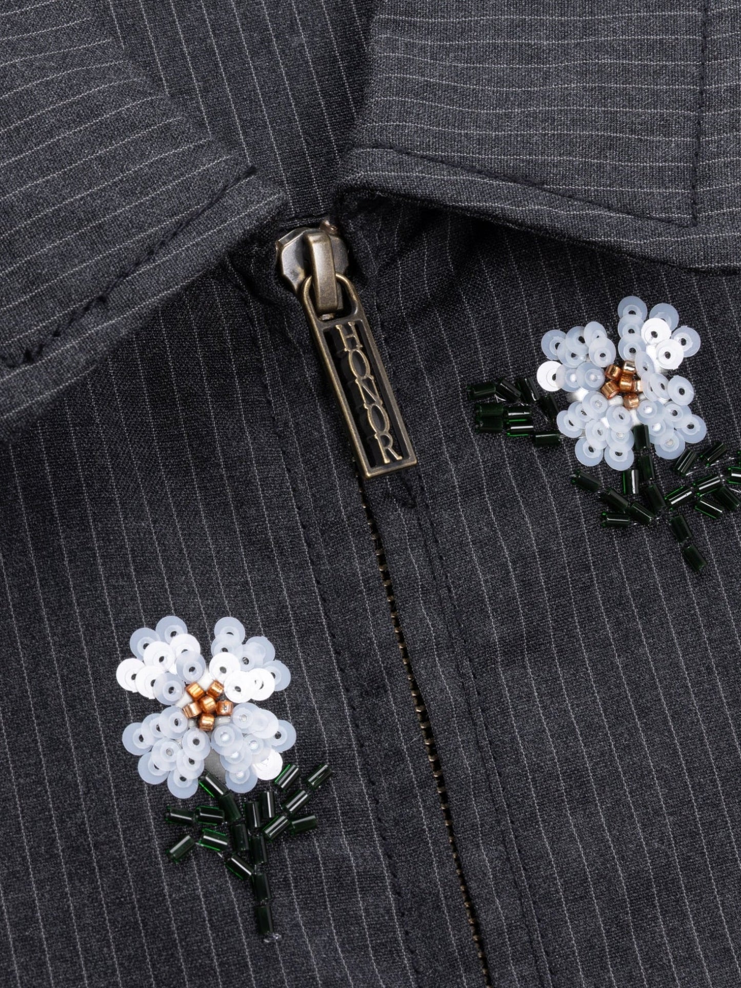 Honor The Gift Flowers Beaded Jacket Black