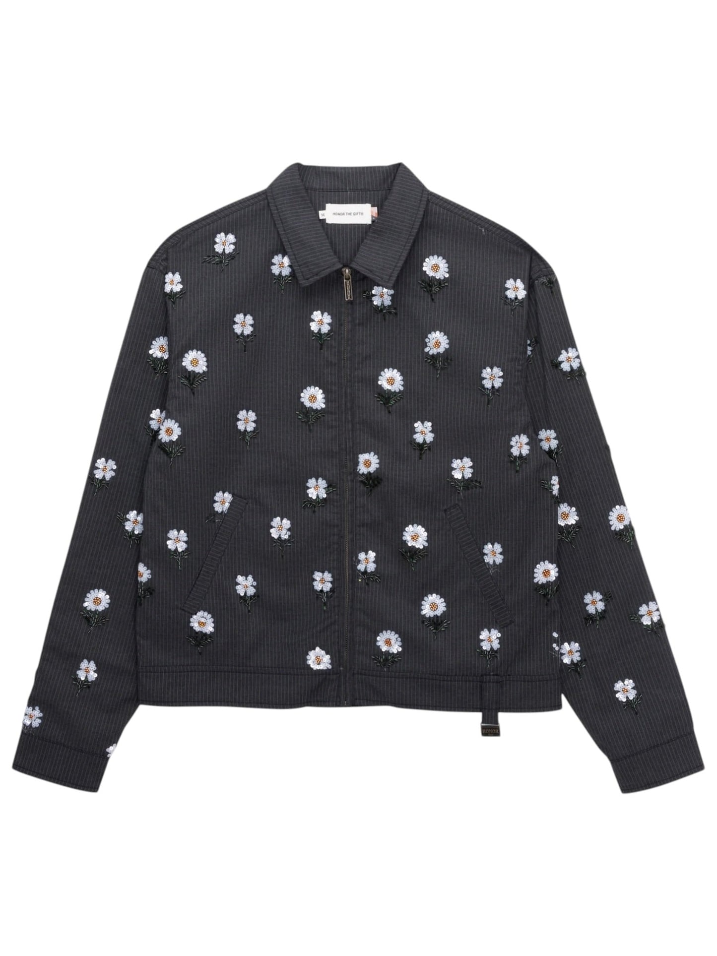 Honor The Gift Flowers Beaded Jacket Black