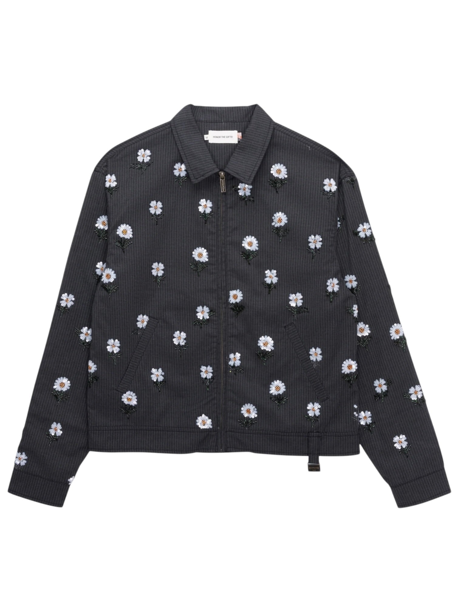 Honor The Gift Flowers Beaded Jacket Black