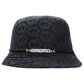 The HONOR THE GIFT Friendship Crochet Bucket Hat Black features a textured cotton design with a beaded band spelling "HONOR"—the perfect accessory for meaningful friendship style.