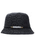 The HONOR THE GIFT Friendship Crochet Bucket Hat Black features a textured cotton design with a beaded band spelling "HONOR"—the perfect accessory for meaningful friendship style.