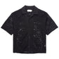 Honor The Gift Pointelle Crochet Camp Collar Black