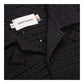 Honor The Gift Pointelle Crochet Camp Collar Black