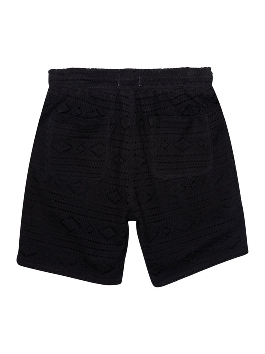 Honor The Gift Pointelle Crochet Drawcord 7 Short Black