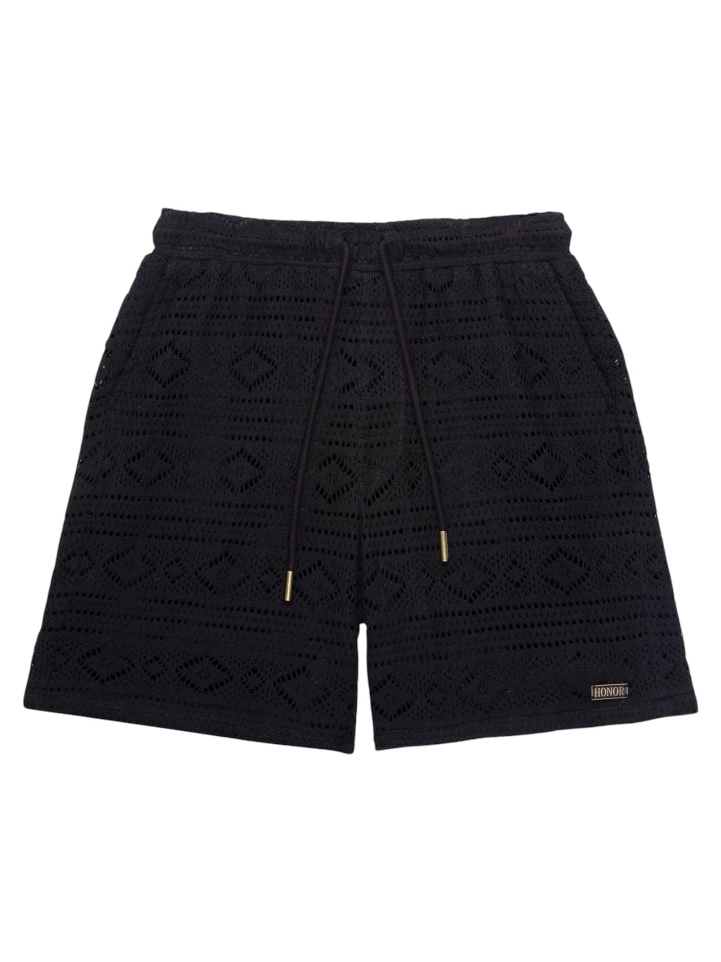 Honor The Gift Pointelle Crochet Drawcord 7 Short Black