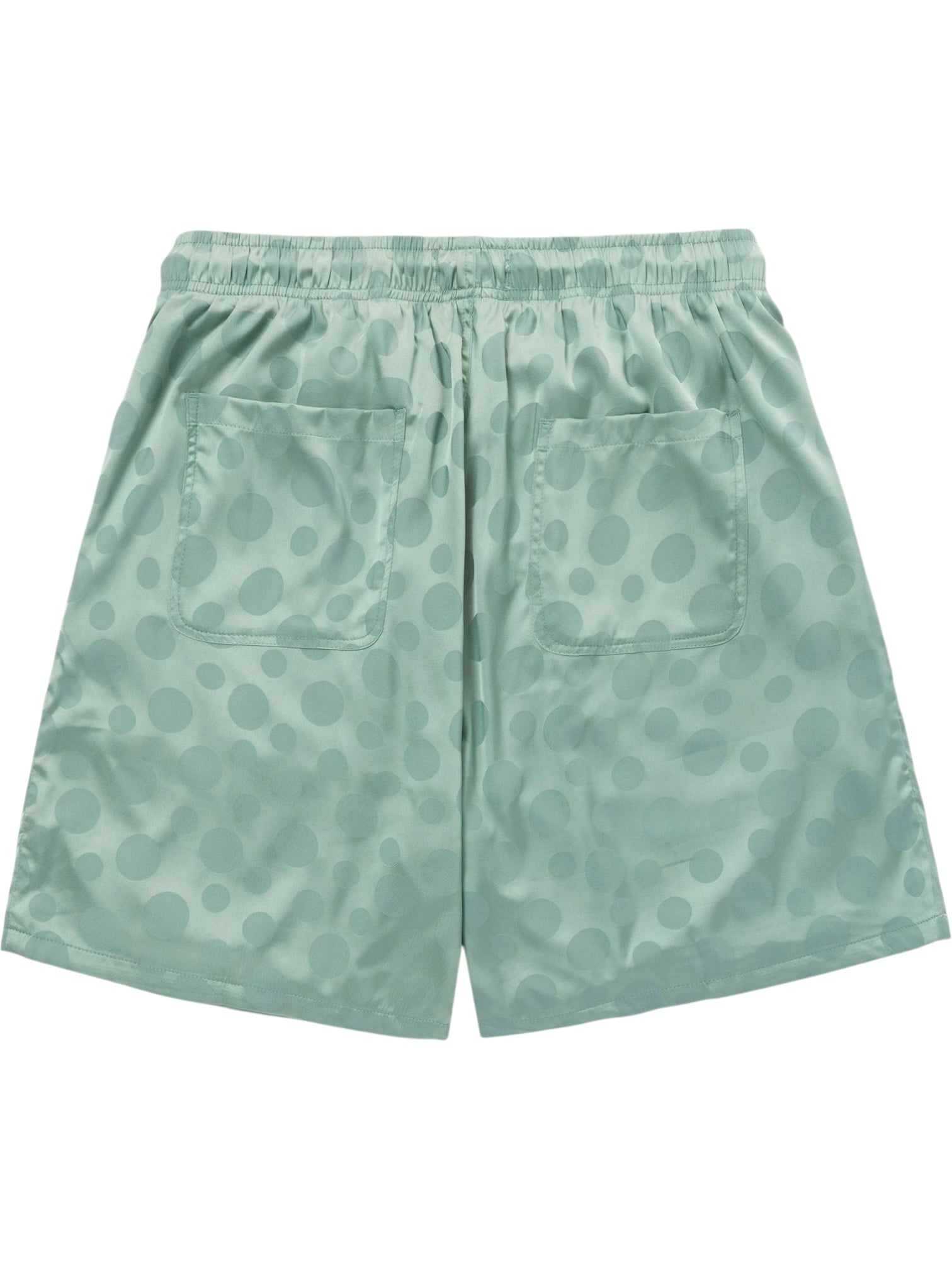 The HONOR THE GIFT Poka Dot Short Green is crafted from polyester jacquard and offers an elastic waistband with adjustable drawstring plus two back pockets for convenience.