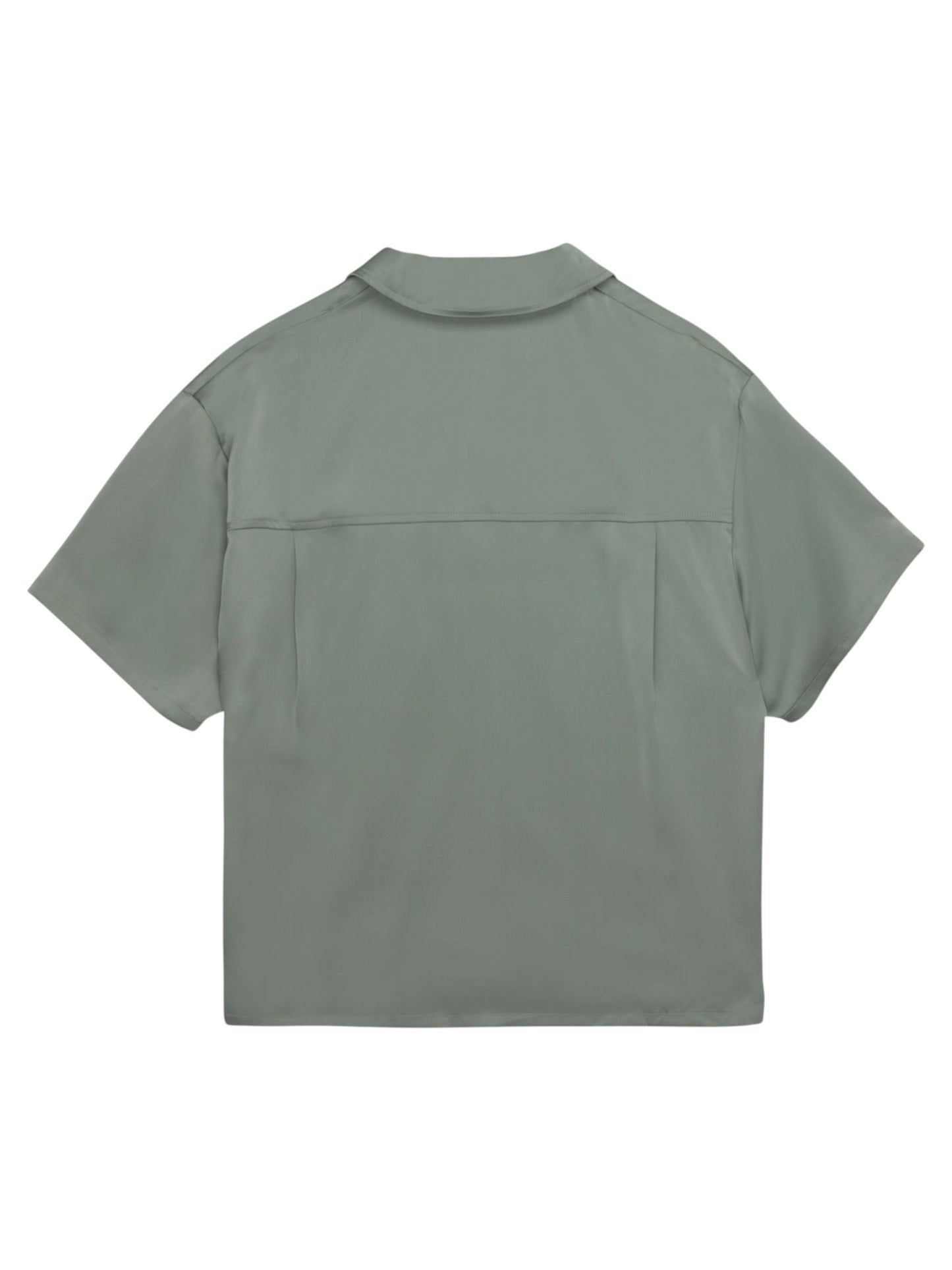 Honor The Gift Satin Chest Logo Camp Collar Sage