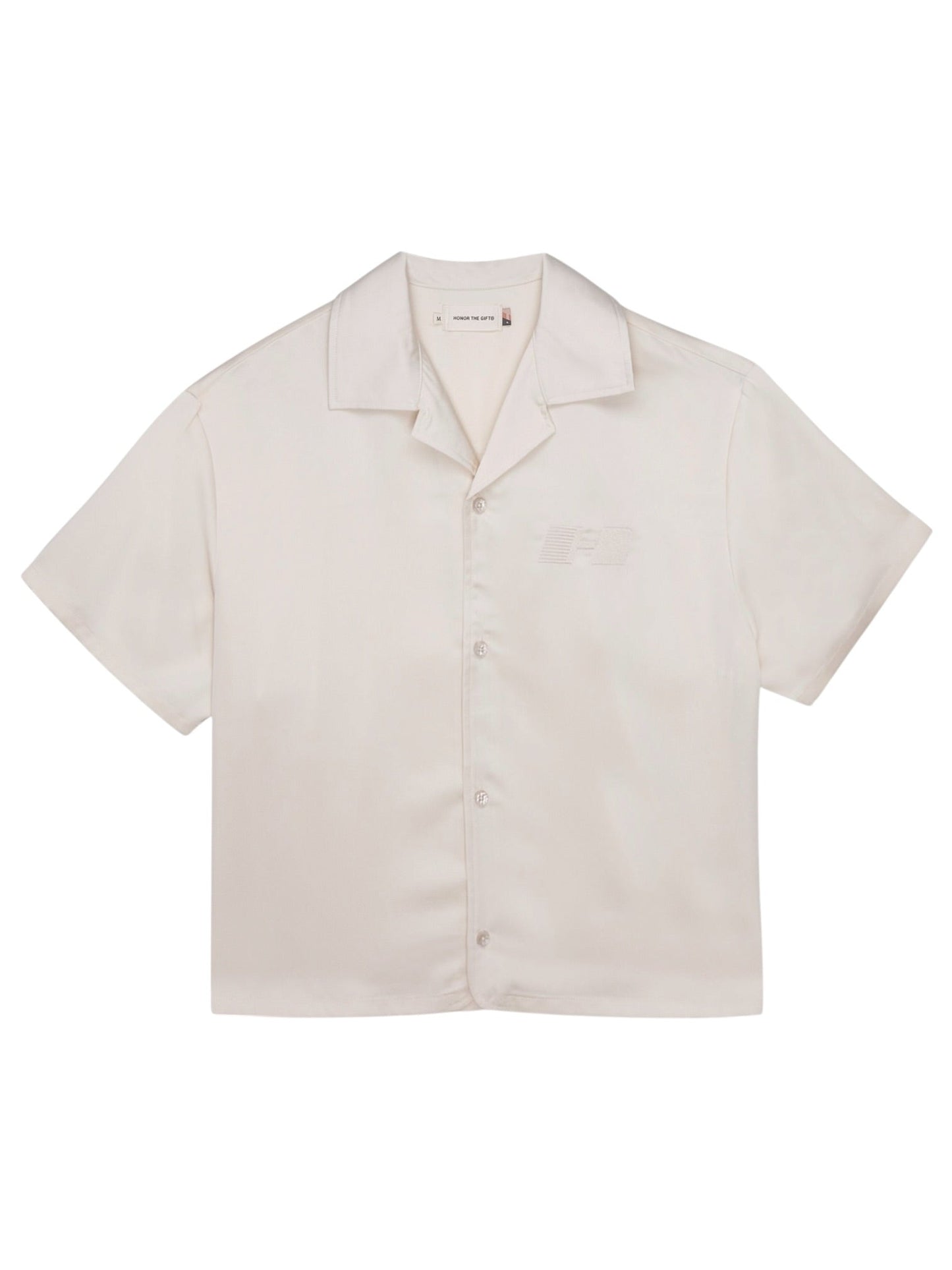 Honor The Gift Satin Chest Logo Camp Collar Sand