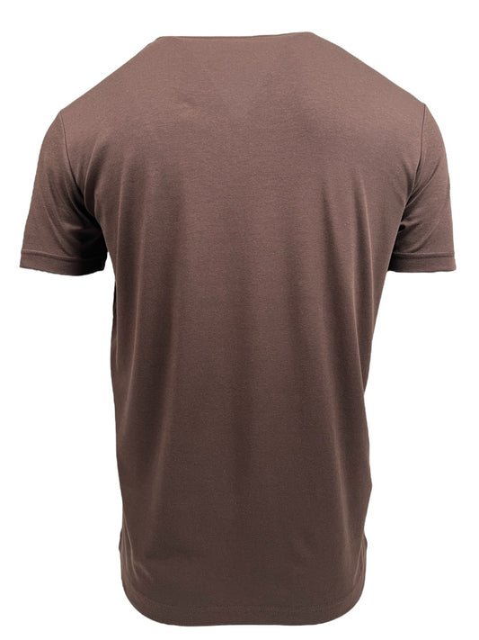 Back view of an ICEBERG F01A-6307-2160 T-SHIRT BROWN on a white background, made from 100% cotton for ultimate comfort.