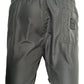 The ICEBERG Iceberg ICE25MBM01 Medium Boardshort Black features an elastic waistband, a single back pocket with patch logo, and a classic swimming trunk-inspired design—shown here in black polyester from the back.