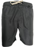 ICEBERG Iceberg ICE25MBM01 Medium Boardshort in black, made from polyester with an off-white drawstring, front seam, side slit, and small metal loop on the waistband.