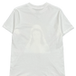 A white cotton PLEASURES MOTHER t-shirt with a graphic image of a woman.