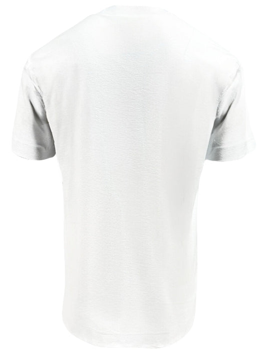 Rear view of the INIMIGO ITS3539 Mexican T-Shirt White, made from 100% cotton, featuring short sleeves against a pristine white backdrop.